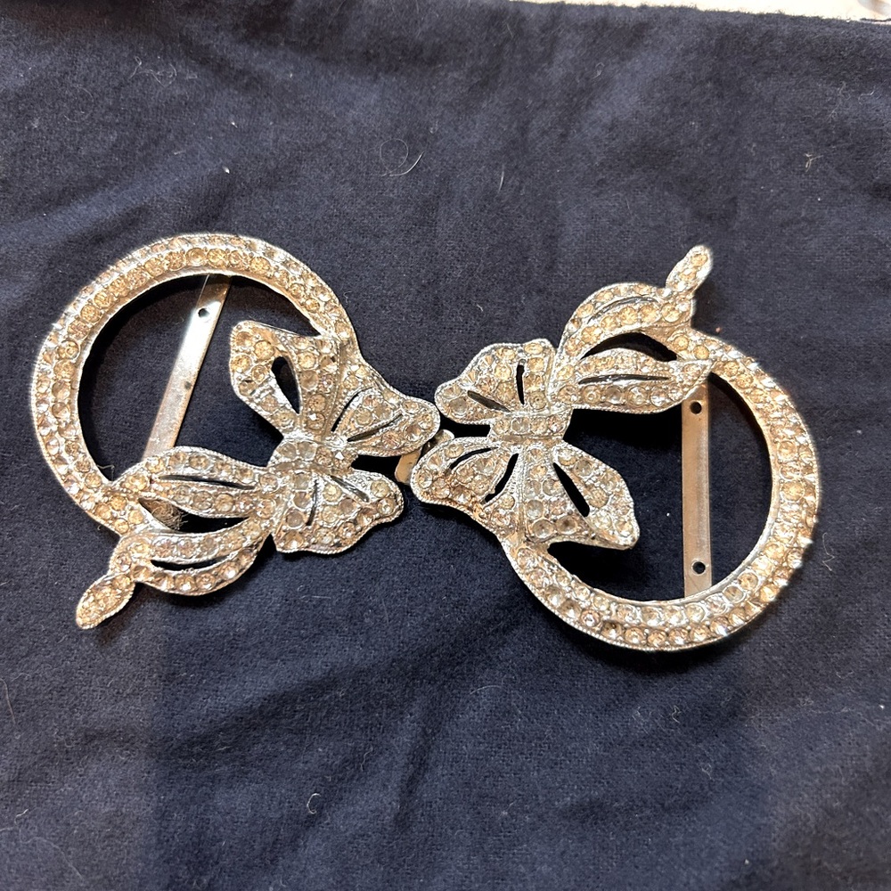 Silver sparkle costume belt buckle